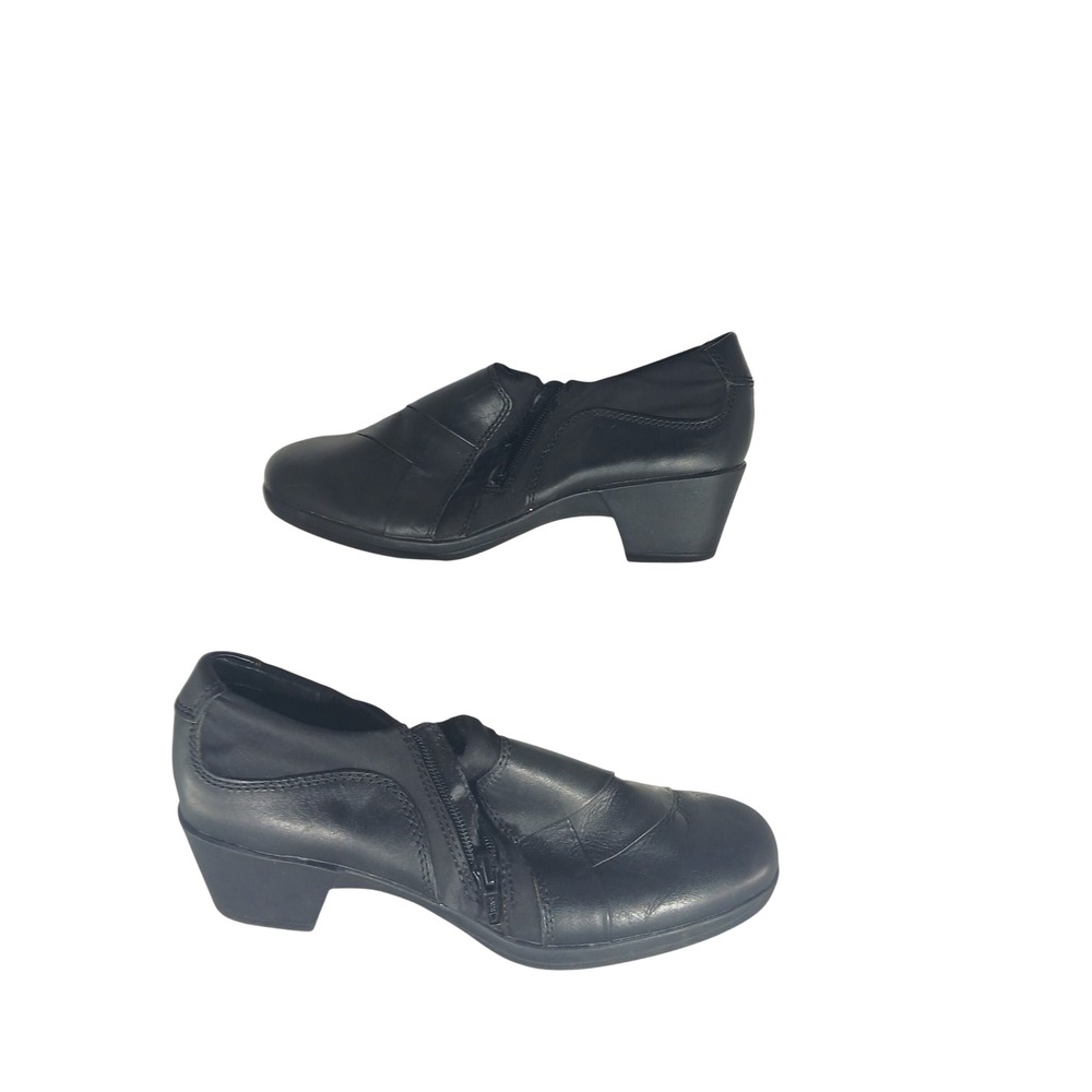 I Love Comfort Marietta Booties 8 Black Leather Block Heel Zip Professional Work